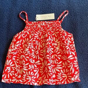 NWT Copper Key Red and White Floral top